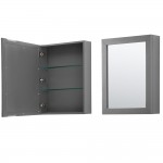 Daria 60" Double Vanity in Dark Gray, Top, Black Trim, Medicine Cabinets