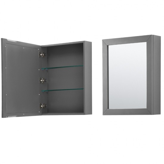 Daria 60" Double Vanity in Dark Gray, Top, Black Trim, Medicine Cabinets