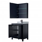 Daria 30" Single Vanity in Dark Blue, Top, Black Trim, Medicine Cabinet