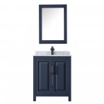 Daria 30" Single Vanity in Dark Blue, Top, Black Trim, Medicine Cabinet