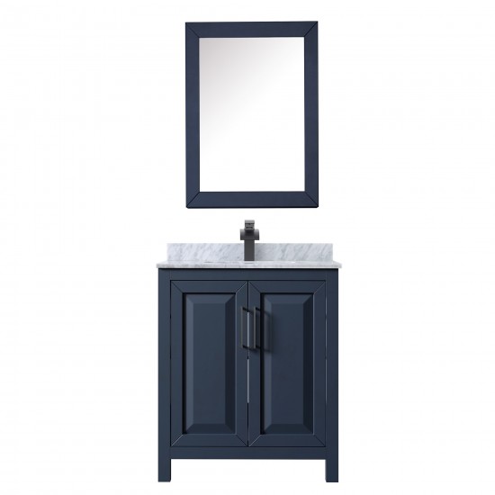 Daria 30" Single Vanity in Dark Blue, Top, Black Trim, Medicine Cabinet