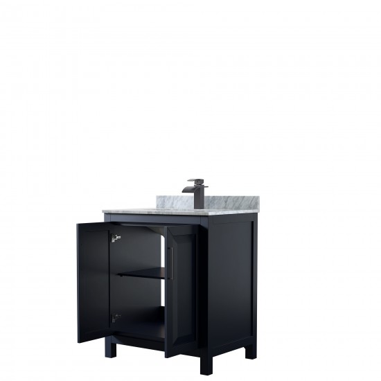 Daria 30" Single Vanity in Dark Blue, Top, Square Sink, Matte Black Trim