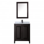 Daria 30" Single Vanity in Dark Espresso, Top, Black Trim, Medicine Cabinet