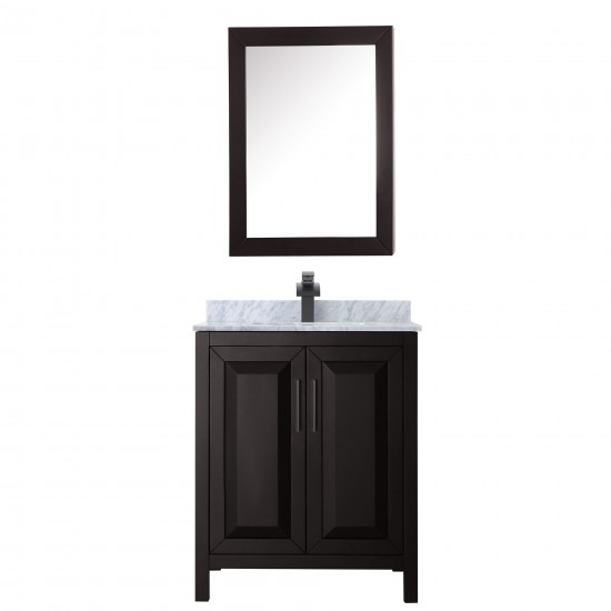 Daria 30" Single Vanity in Dark Espresso, Top, Black Trim, Medicine Cabinet