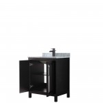 Daria 30" Single Vanity in Dark Espresso, Top, Square Sink, Matte Black Trim