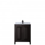 Daria 30" Single Vanity in Dark Espresso, Top, Square Sink, Matte Black Trim