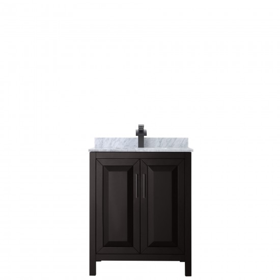 Daria 30" Single Vanity in Dark Espresso, Top, Square Sink, Matte Black Trim