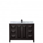 Daria 48" Single Vanity in Dark Espresso, Top, Square Sink, Matte Black Trim