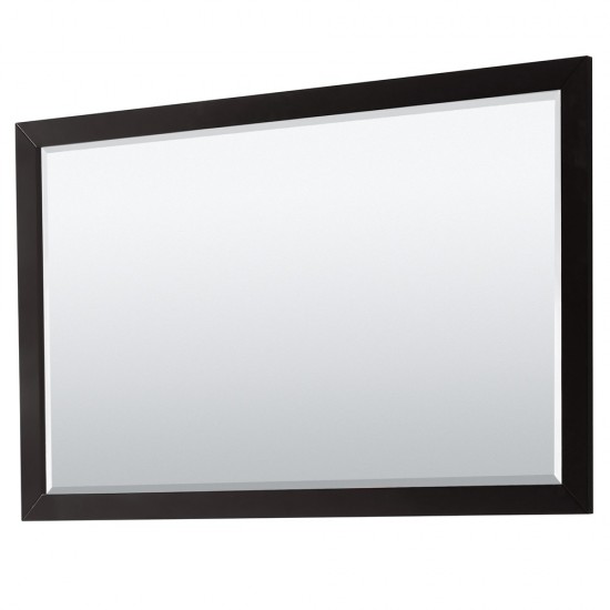 Daria 60" Double Vanity in Dark Espresso, Top, Black Trim, 58" Mirror