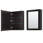 Daria 60" Double Vanity in Dark Espresso, Top, Black Trim, Medicine Cabinets