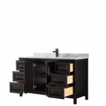 Daria 60" Single Vanity in Dark Espresso, Top, Square Sink, Matte Black Trim