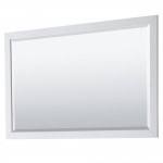 Daria 60" Double Vanity in White, Carrara Marble Top, Black Trim, 58" Mirror