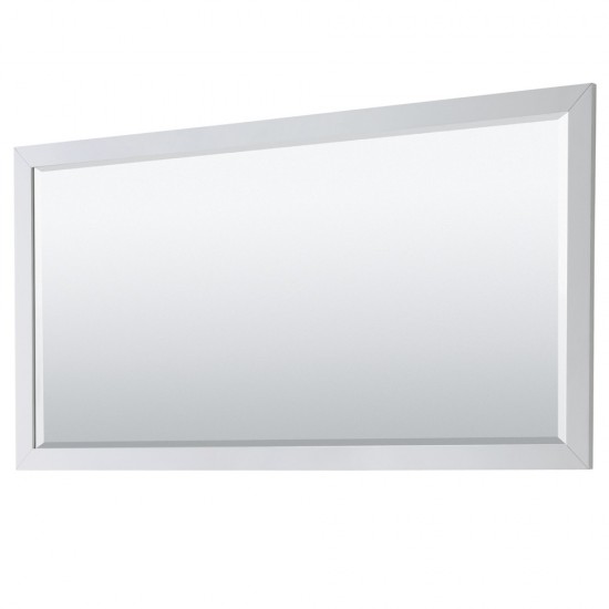 Daria 80" Double Vanity in White, Carrara Marble Top, Black Trim, 70" Mirror