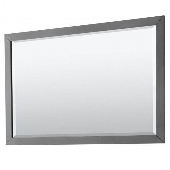 Daria 60" Single Vanity in Dark Gray, Carrara Marble Top, Black Trim, 58" Mirror