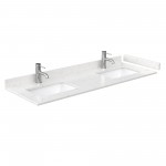 Daria 60" Double Vanity in Dark Blue, Carrara Cultured Marble Top, Black Trim