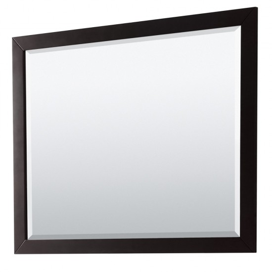 Daria 48" Espresso Single Vanity, Carrara Marble Top, Black Trim, 46" Mirror
