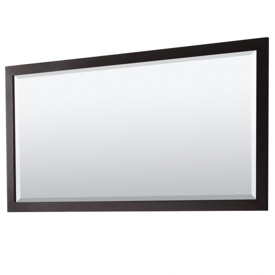 Daria 72" Espresso Double Vanity, Carrara Marble Top, Black Trim, 70" Mirror