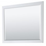 Daria 48" Single Vanity in White, White Marble Top, Black Trim, 46" Mirror
