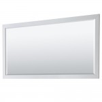 Daria 80" Double Vanity in White, White Marble Top, Black Trim, 70" Mirror