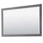 Daria 60" Double Vanity in Dark Gray, White Marble Top, Black Trim, 58" Mirror