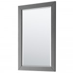 Daria 80" Double Vanity in Dark Gray, White Marble Top, Black Trim, 24" Mirrors