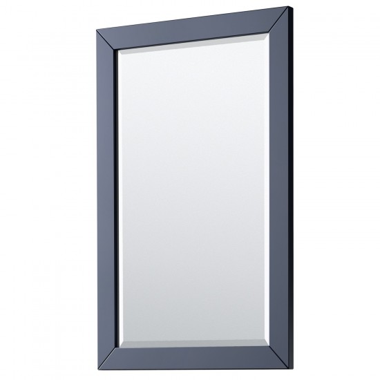 Daria 80" Double Vanity in Dark Blue, White Marble Top, Black Trim, 24" Mirrors