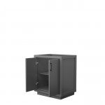 Icon 30" Single Vanity in Dark Gray, No Top, No Sink, Matte Black Trim