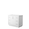 Icon 42" Single Vanity in White, No Top, No Sink, Brushed Nickel Trim