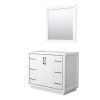 Icon 42" Single Vanity in White, No Top, No Sink, Matte Black Trim, 34" Mirror