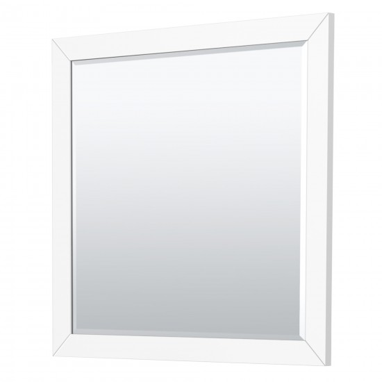 Icon 42" Single Vanity in White, No Top, No Sink, Satin Bronze Trim, 34" Mirror