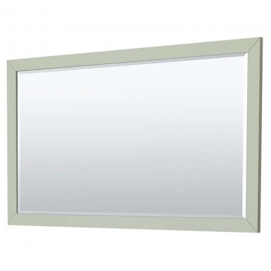 Icon 60" Single Vanity in Light Green, No Top, Bruished Nickel Trim, 58" Mirror