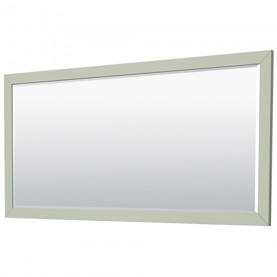 Icon 72" Double Vanity in Light Green, No Top, Bruished Nickel Trim, 70" Mirror