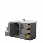 Icon 60" Single Vanity in Dark Gray, Top, Square Sink, Brushed Nickel Trim