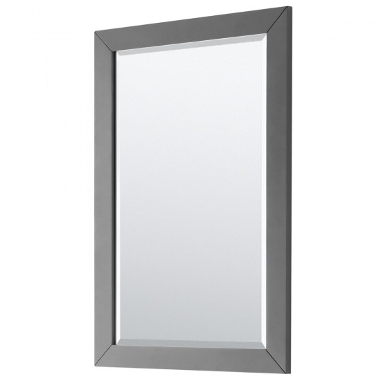 Icon 30" Single Vanity in Dark Gray, Top, Square Brushed Nickel Trim, 24" Mirror