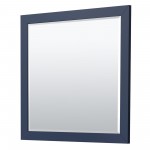 Icon 42" Single Vanity in Dark Blue, Top, Square Brushed Nickel Trim, 34" Mirror