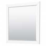 Icon 42" Single Vanity in White, Top, Square Brushed Nickel Trim, 34" Mirror