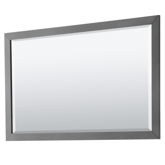 Icon 66" Double Vanity in Dark Gray, Top, Square Matte Black Trim, 58" Mirror