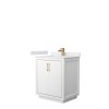 Icon 30" Single Vanity in White, White Cultured Marble Top, Bronze Trim