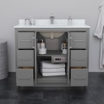 Icon 42" Single Vanity in Dark Gray, White Cultured Marble Top, Black Trim