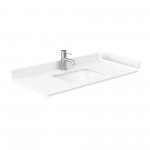 Icon 42" Single Vanity in Dark Gray, White Cultured Marble Top, Nickel Trim