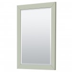 Icon 30" Single Vanity in Light Green, White Marble Top, Nickel Trim, 24" Mirror