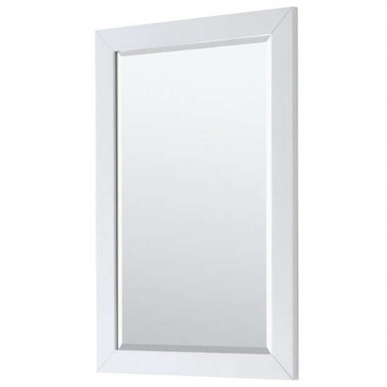 Icon 30" Single Vanity in White, White Marble Top, Bronze Trim, 24" Mirror