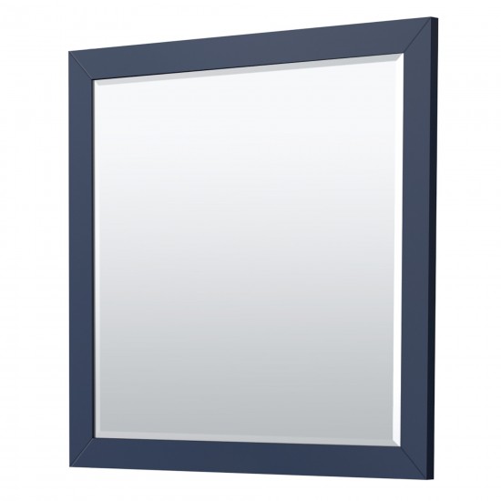 Icon 42" Single Vanity in Dark Blue, Carrara Marble Top, Nickel Trim, 34" Mirror