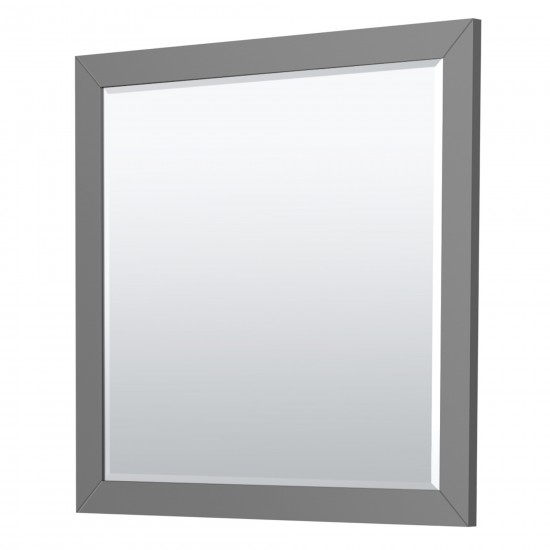 Icon 42" Single Vanity in Dark Gray, Carrara Marble Top, Nickel Trim, 34" Mirror