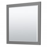 Icon 42" Single Vanity in Dark Gray, White Marble Top, Nickel Trim, 34" Mirror