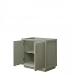 Strada 36 Inch Single Vanity in Light Green, No Countertop, Brushed Nickel Trim