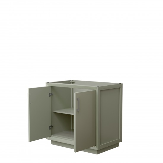 Strada 36 Inch Single Vanity in Light Green, No Countertop, Brushed Nickel Trim