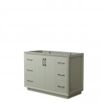 Strada 48 Inch Single Vanity in Light Green, No Countertop, Matte Black Trim