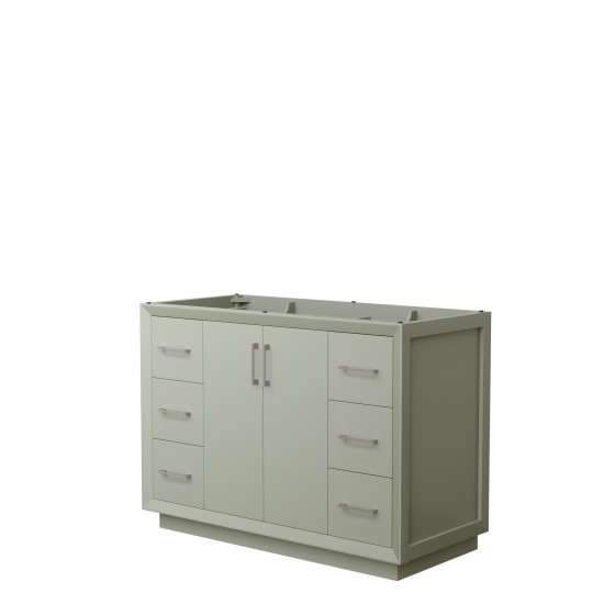 Strada 48 Inch Single Vanity in Light Green, No Countertop, Brushed Nickel Trim