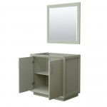 Strada 36 Inch Single Vanity in Light Green, Brushed Nickel Trim, 34 Inch Mirror